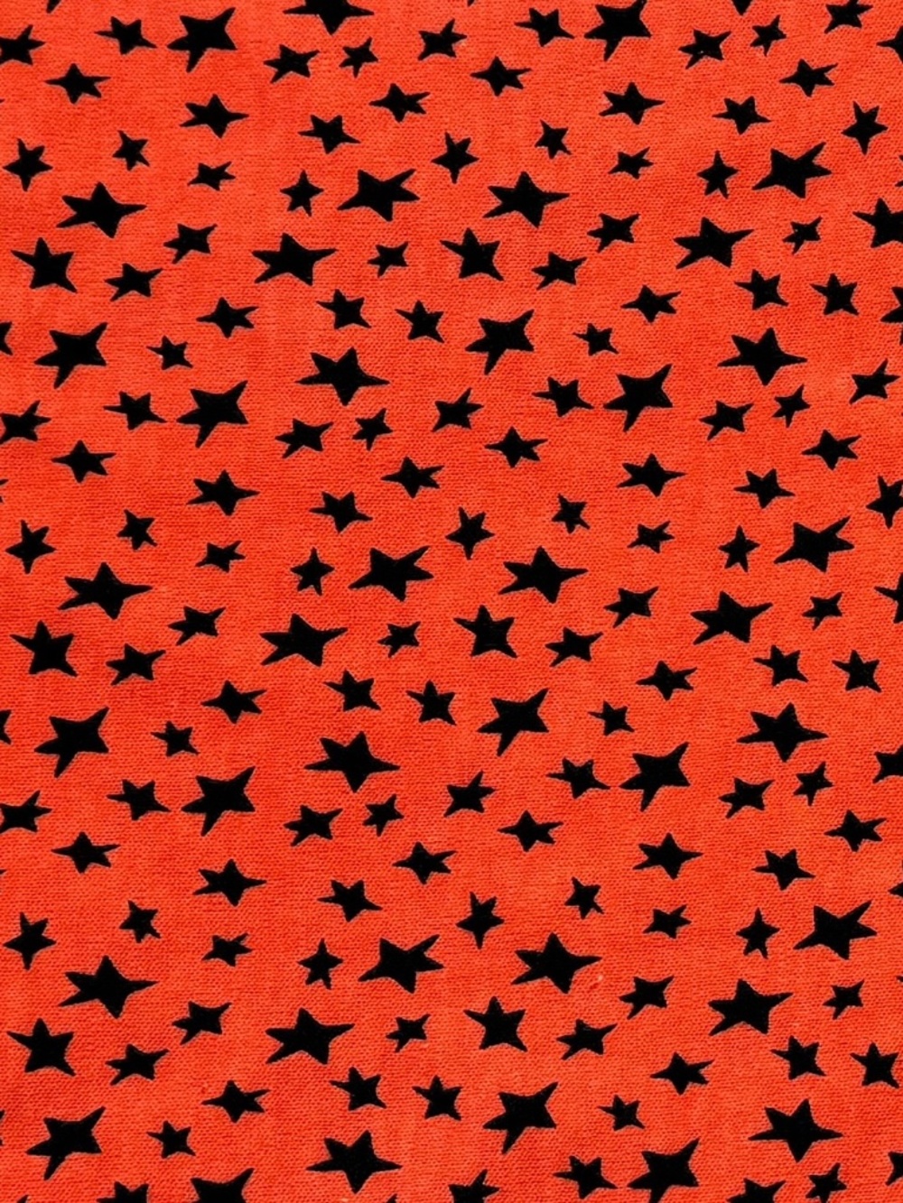 Halloween cotton interlock fabric 57" Orange/Blk stars - 2 yds - JOANN Fabrics